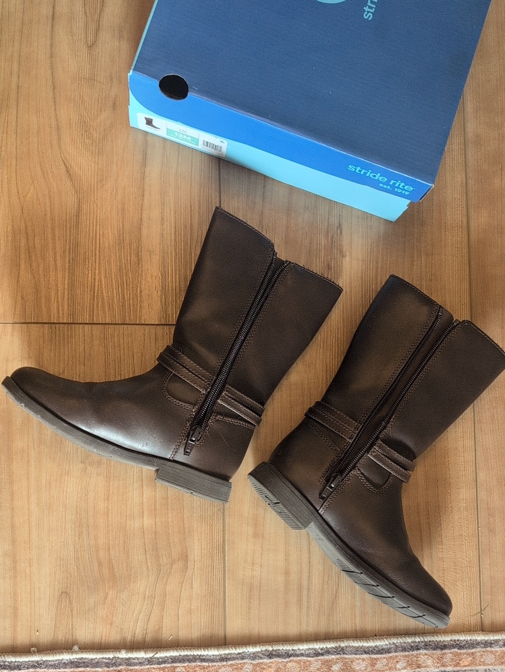 Last Chance: 13 Stride Rite Brown Girls Tall Boots with Knot Detail - Picture 5 of 7